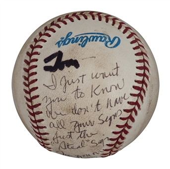 George Steinbrenner Signed And Inscribed Official American League Baseball (PSA/DNA)